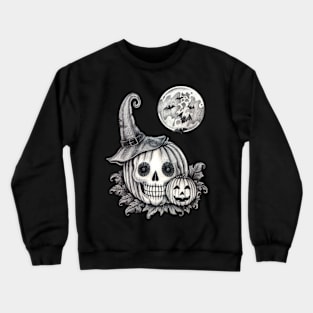 Skeleton pumpkin halloween. Crewneck Sweatshirt